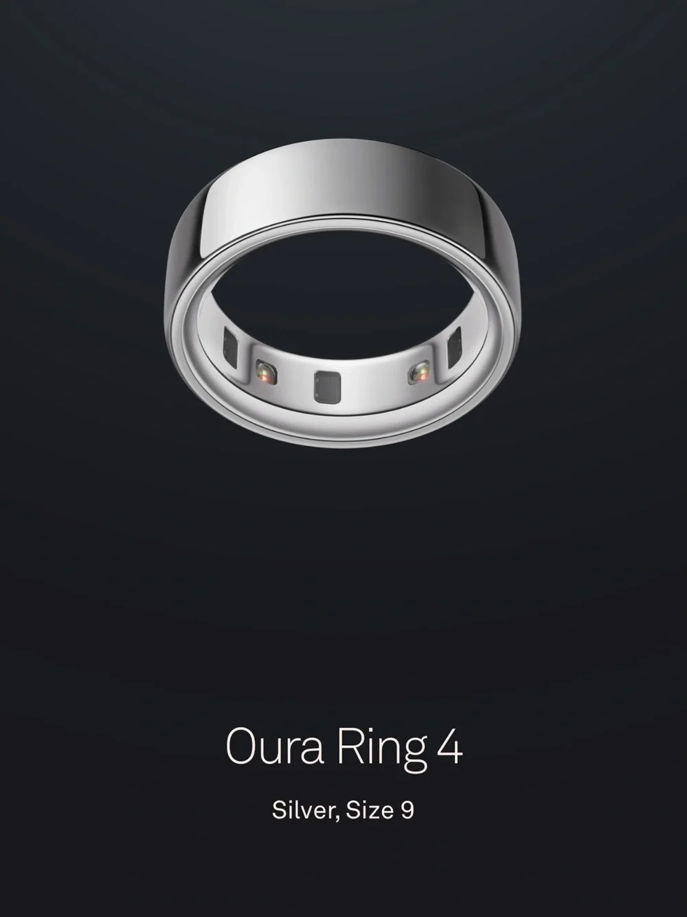 SILVER OURA 4 RING (worn twice) SIZE 9
